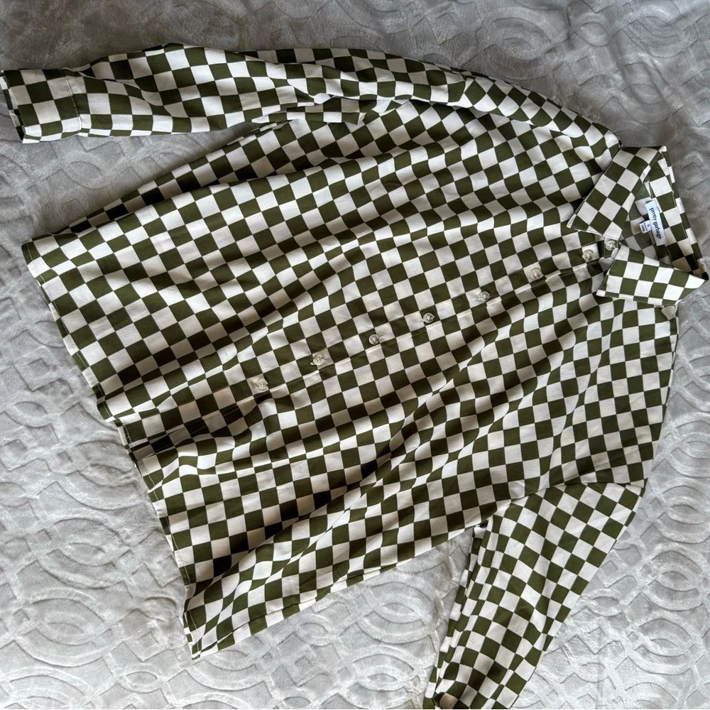 Pretty Garbage Checkered Green and White Women's Matching set - Picture 4 of 5